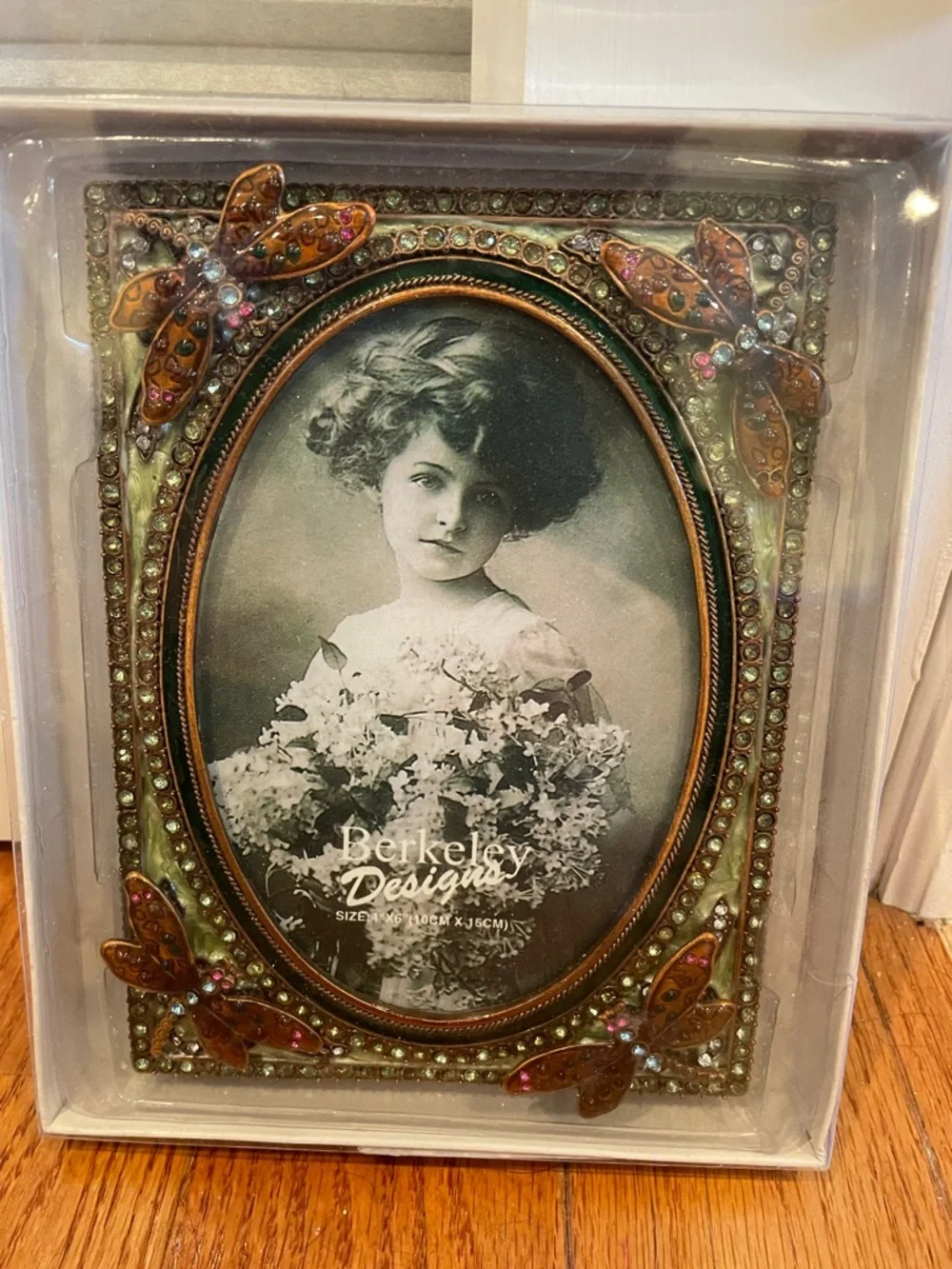 Berkeley Designs 4x 6 dragonfly embellished picture frame
